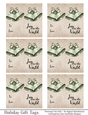 Joy to the World Gift Tags - Green Bells - Folding Design