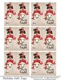 Joy to the World Gift Tags - Golden Bell with Red Bow - Folding Design