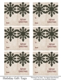 Merry Christmas Gift Tags - Green Snowflake - Folding Design