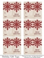 Merry Christmas Gift Tags - Red Snowflake - Folding Design