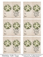 Most Wonderful Time of Year Gift Tags - Off White Poinsettia Wreath - Folding Design