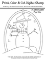 Snowman Scene - Frosty the Snowman - Large Digital Stamp