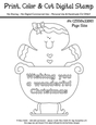 Wishing You a Wonderful Christmas - Gingerbread - Large Digital Stamp