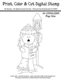 Girl Caroler under Lantern d2 - Joy to the World Christmas Carolers - Large Digital Stamp