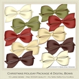 Christmas Colors 4 Digital Bows Graphics