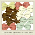 Christmas Colors 10 Digital Bows