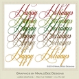 Beautiful Script Happy Holidays Word Art Graphics