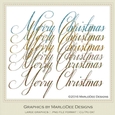 Beautiful Script Merry Christmas Word Art Graphics pkg 2