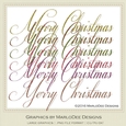 Beautiful Script Merry Christmas Word Art Graphics pkg 3