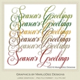 Beautiful Script Seasons Greetings Word Art Graphics