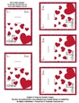 Red Hearts Valentines Day Candy Sucker Lollipop Cards Sheet