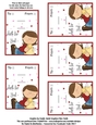 Little Brown Hair Girl Valentines Day Candy Sucker Lollipop Cards Sheet 1