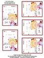 Little Blonde Hair Girl Valentines Day Candy Sucker Lollipop Cards Sheet 1