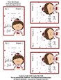 Little Brown Hair Girl Valentines Day Candy Sucker Lollipop Cards Sheet 2