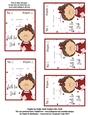 Little Brown Hair Girl Valentines Day Candy Sucker Lollipop Cards Sheet 4