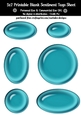 Blue Gloss Look Blank Oval Shape Sentiment Tags Sheet 1