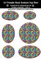 Party Colorful Blocks on Foil Blank Oval Shape Sentiment Tags Sheet 1