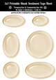 Cream Color Gloss Look Blank Oval Shape Sentiment Tags Sheet 1 - CU4CU