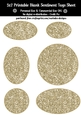 Cream Color Glitter Look Blank Oval Shape Sentiment Tags Sheet 1 - CU4CU