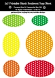 Colorful Mix Colors Polka Dots Blank Oval Shape Sentiment Tags Sheet 1