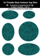 Elegant Texture Teal Blue Metal Look Blank Oval Shapes Blank Sentiment Sheet