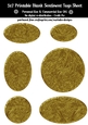 Elegant Texture Golden Metal Look Blank Oval Shapes Blank Sentiment Sheet
