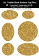 Golden Glitter Look Blank Oval Shape Sentiment Tags Sheet 1