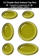 Olive Green Gloss Look Blank Oval Shape Sentiment Tags Sheet 1