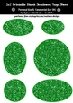 Green Glitter Look Blank Oval Shape Sentiment Tags Sheet 1