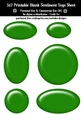 Green Plastic Look Blank Oval Shapes Sentiment Sheet 1