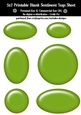 Green Plastic Look Blank Oval Shape Sentiment Tags Sheet 2
