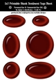 Red Gloss Look Blank Oval Shape Sentiment Tags Sheet 3
