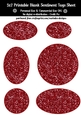 Red Glitter Look Blank Oval Shape Sentiment Tags Sheet 1