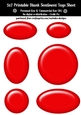 Red Plastic Look Blank Oval Shape Sentiment Tags Sheet 1