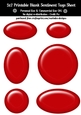 Red Plastic Look Blank Oval Shape Sentiment Tags Sheet 2