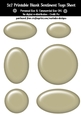 Tan Plastic Look Blank Oval Shape Sentiment Tags Sheet 1