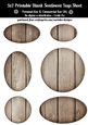 Hardwood Texture Look Blank Oval Shape Sentiment Tags Sheet 6