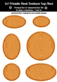 Hardwood Texture Look Blank Oval Shape Sentiment Tags Sheet 10
