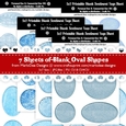 CU4CU! Frozen Ice Texture Look Blank Oval Shape Sentiment Tags Sheets Bundle
