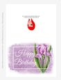 Beautiful Light Purple Iris Flower | Happy Birthday 5x7 Quick Cut & Fold Greeting Card