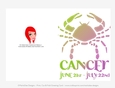 Quick Cut & Fold 5x7 Birthday Zodiac Greeting Card | Cancer Sign | design 1