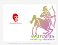 Quick Cut & Fold 5x7 Birthday Zodiac Greeting Card | Sagittarius Sign | design 1