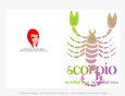 Quick Cut & Fold 5x7 Birthday Zodiac Greeting Card | Scorpio Sign | design 1