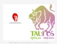 Quick Cut & Fold 5x7 Birthday Zodiac Greeting Card | Taurus Sign | design 1