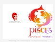 Quick Cut & Fold 5x7 Birthday Zodiac Greeting Card | Pisces Sign | design 2