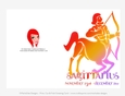 Quick Cut & Fold 5x7 Birthday Zodiac Greeting Card | Sagittarius Sign | design 2