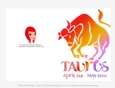 Quick Cut & Fold 5x7 Birthday Zodiac Greeting Card | Taurus Sign | design 2