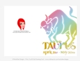 Quick Cut & Fold 5x7 Birthday Zodiac Greeting Card | Taurus Sign | design 3