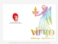 Quick Cut & Fold 5x7 Birthday Zodiac Greeting Card | Virgo Sign | design 3