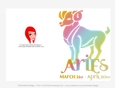 Quick Cut & Fold 5x7 Birthday Zodiac Greeting Card | Aries Sign | design 3